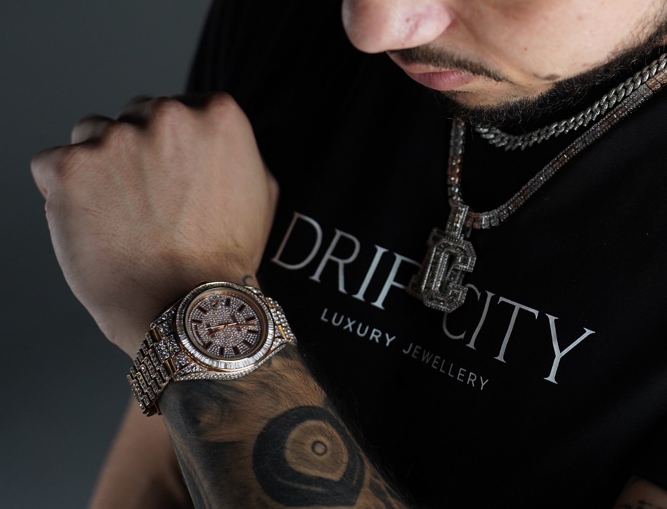 Luxury mens watches and chains