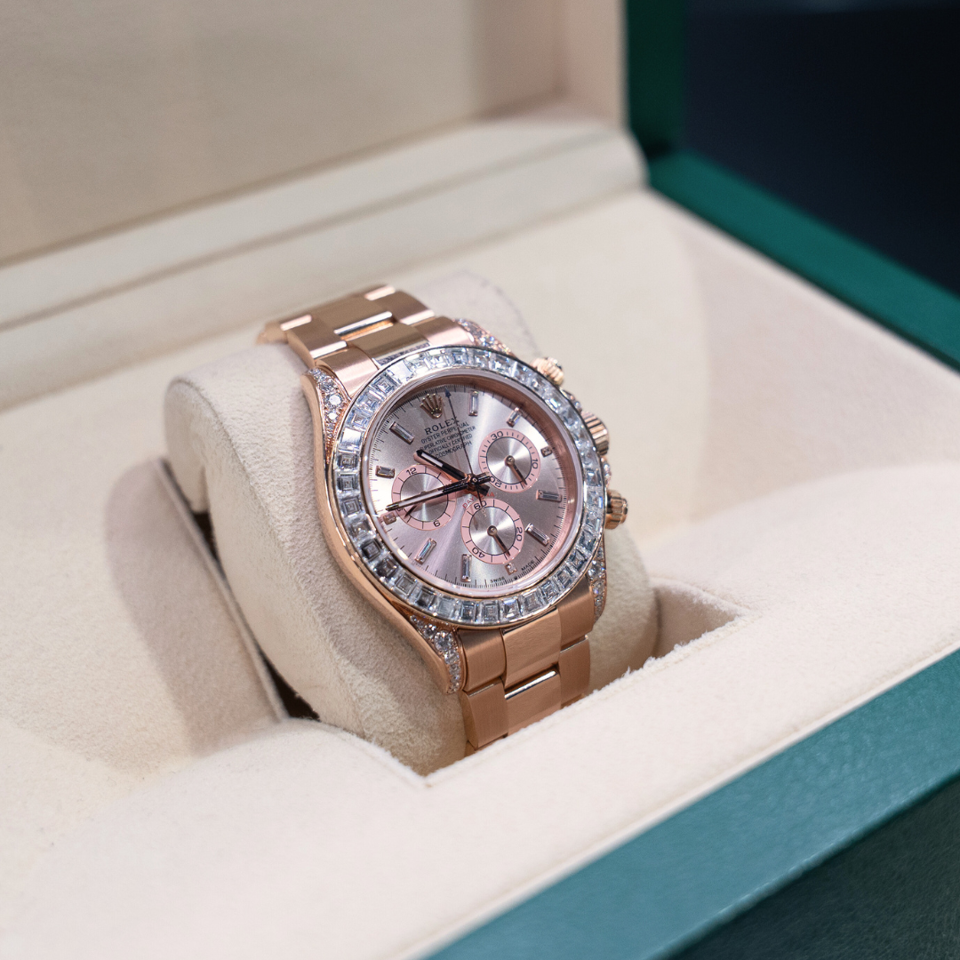 Rose Gold Rolex Daytona Stardust, Diamond Bezel