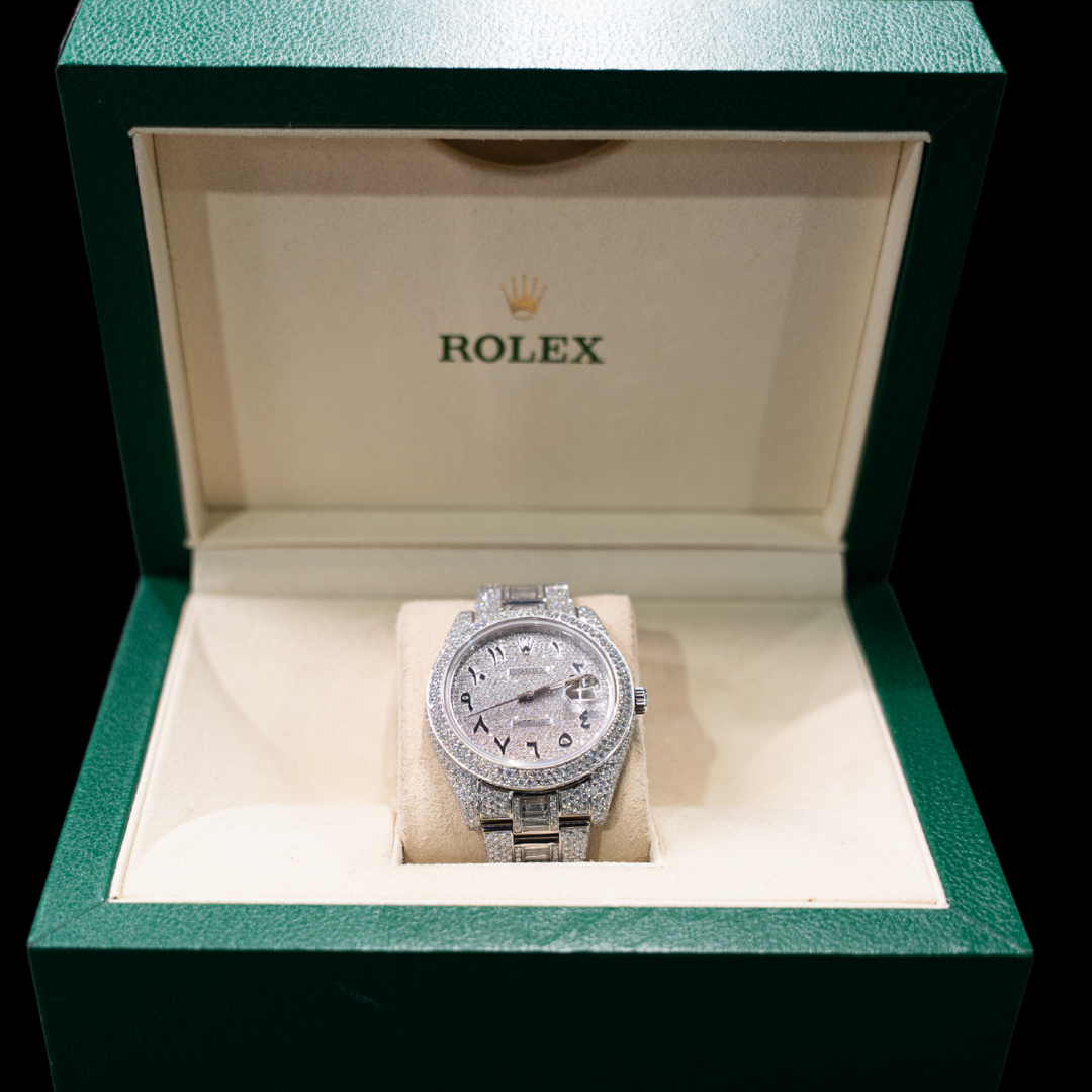 Stainless Steel Rolex Datejust 41mm Custom Diamond Set