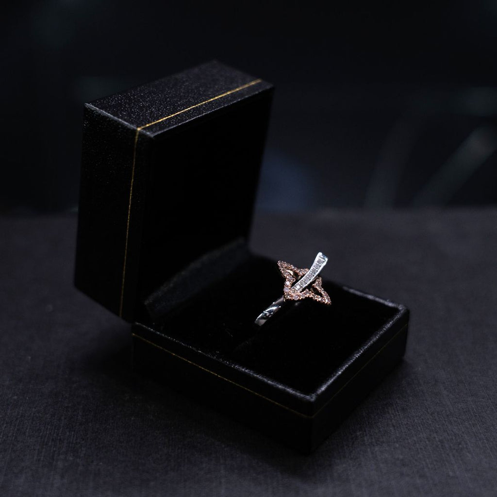 14ct White & Rose Gold Contemporary Ring TDW 0.40ct