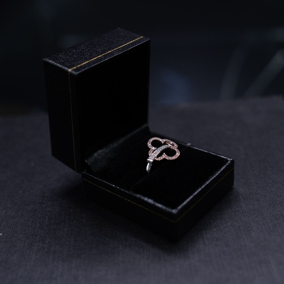 14ct White & Rose Gold Contemporary Ring TDW 0.40ct Clover