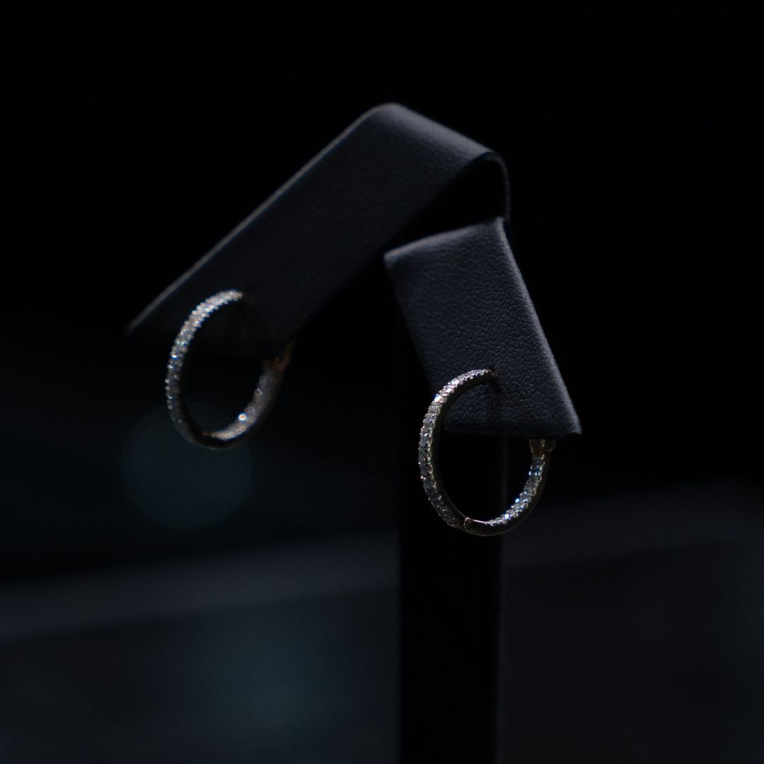 14ct Yellow Gold Diamond Huggie Hoop Earrings 0.50ct TDW