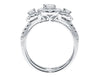 3 Stone Halo Bridal Ring Set in 14k White Gold (1.50 ct)