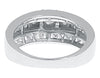 14k White Gold Three Stone Ring with Round and Baguette Diamonds (1.0 ct)