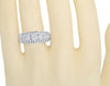 14k White Gold Three Stone Ring with Round and Baguette Diamonds (1.0 ct)