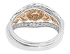 Two Tone Three Stone Bridal Ring with round Diamond (1.01 ct)