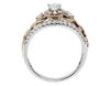 Two Tone Three Stone Bridal Ring with round Diamond (1.01 ct)