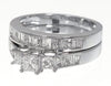 3 Stone Princess Cut Bridal Ring Set in White Gold (1.0 ct)