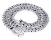 15MM Baguette 32.5CT Diamond Cuban Chain 10K White Gold