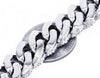 15MM Baguette 32.5CT Diamond Cuban Chain 10K White Gold