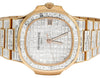 18K Rose Gold Patek Philippe Nautilus 5711 Baguette Diamond Watch 67.75 Ct