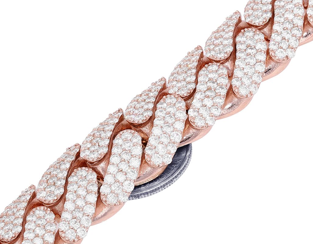 20MM Miami Cuban 81.4CT Diamond 10K Rose Gold 22"