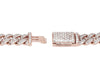 8MM Miami Cuban 11.5CT Diamond Necklace 10K Rose Gold 20"