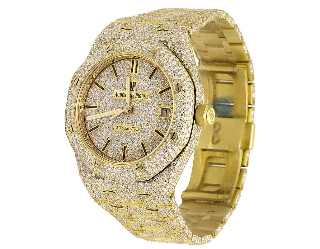 Audemars Piguet Royal Oak 18K Yellow Gold 37MM Diamond Watch 25.75