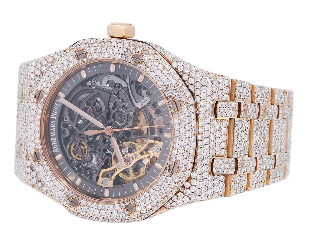 Audemars Piguet Royal Oak Rose Gold Skeleton 41MM Diamond Watch