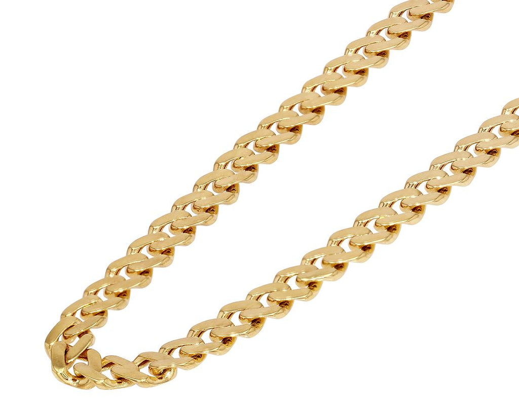 Miami Monaco Curb Link Chain 7MM Necklace 10K Yellow Gold 22"