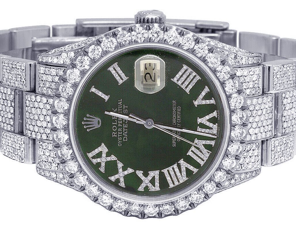 Green face deals diamond rolex