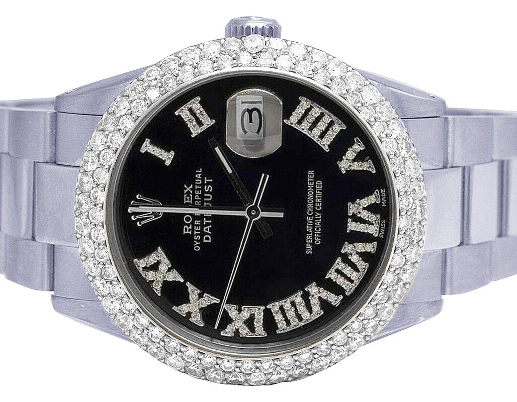 Black face diamond outlet watch