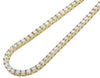 Yellow Gold 4 Prong Set 25 Pointer Diamond Tennis Chain 4MM 20" 30CT